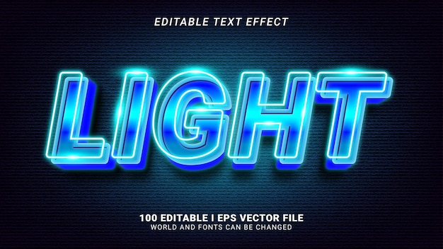 Light editable text effect