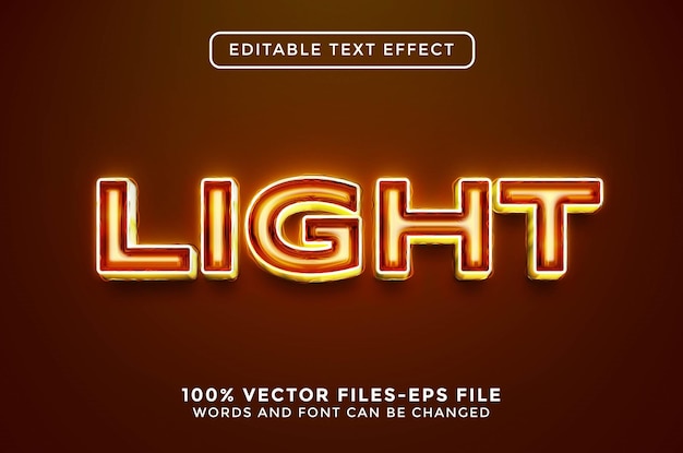 Light editable text effect