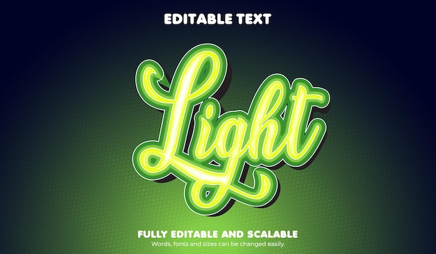 Light editable text effect