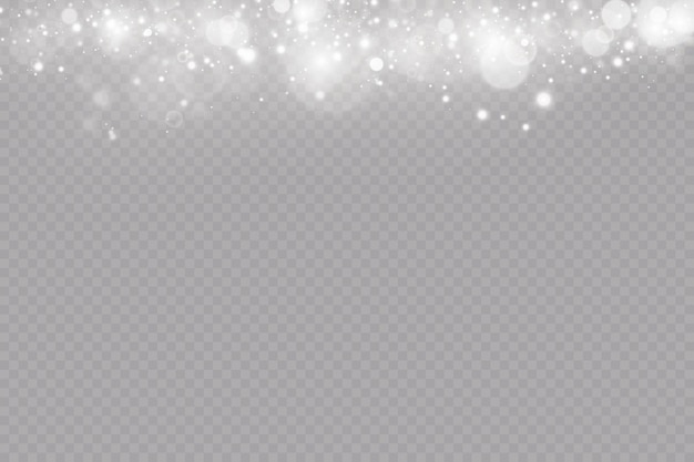 Light effect Background of sparkling particles Glittering elements on a transparent background