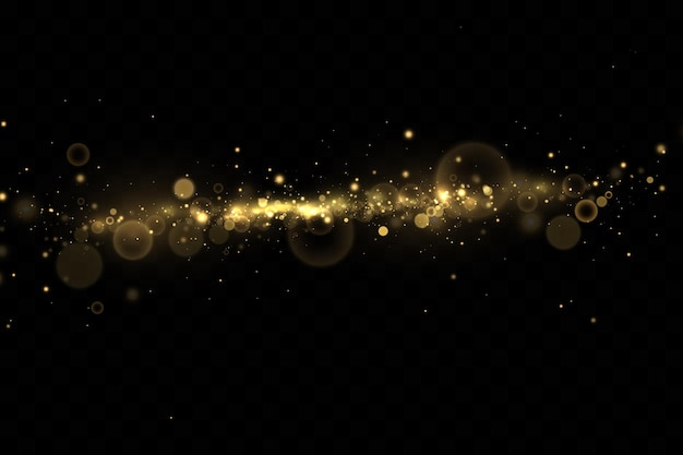 Light effect Background of sparkling particles Glittering elements on a transparent background