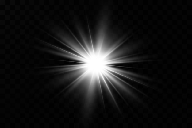 Vector light effect. bright star. bright sun