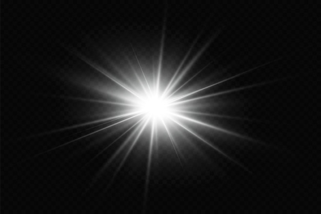 Light effect Bright Star Light explodes on a transparent background Bright sun