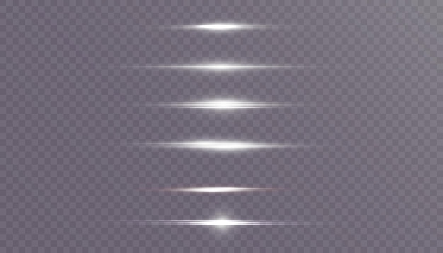 light effect. Bright white stripes. Lightening for vector illustrations. PNG