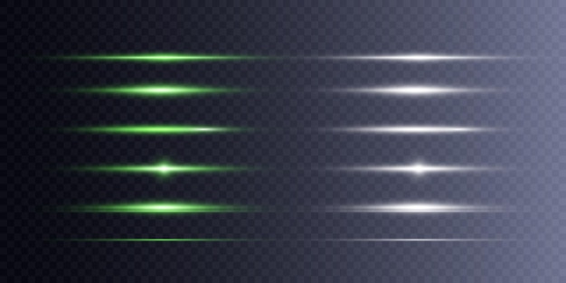 Light effect of direct light line. A set of highlights and light effects. Vector PNG