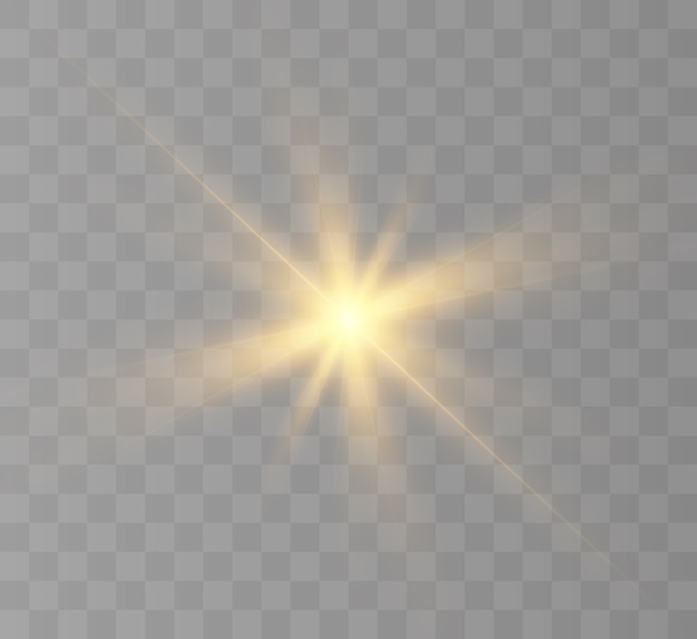 背景やイラストの光の効果新しい星の明るい太陽