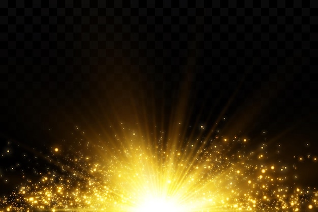 Light effect golden bright star yellow sun starlight