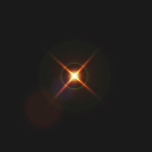 Vector light effect of golden glare from the sun vector illustration