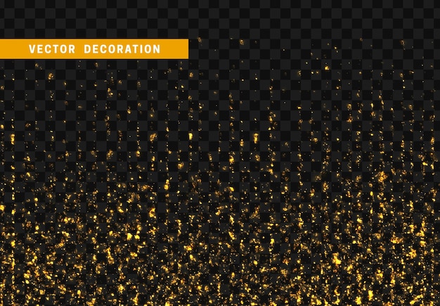 Light effect golden glitter. Background bright gold shining particles. vector illustration