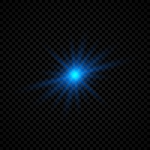 Light effect of lens flares. blue glowing lights starburst effects with sparkles on a transparent background. vector illustration