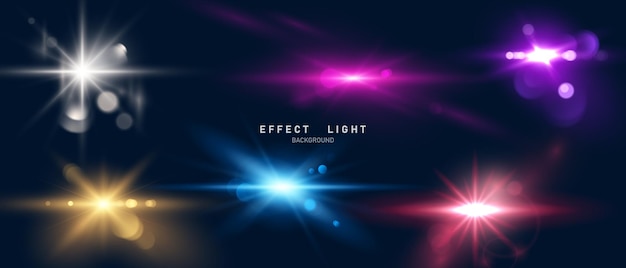 Light effect set design background vector illustration