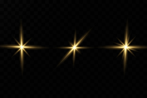 Световой эффект, блестящий золотой звездный свет