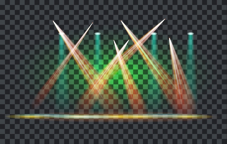 Vector light effect spotlight with transparent background