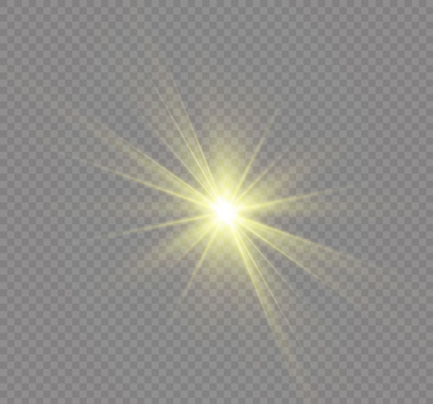 Light effect, sunlight or starlight. Glowing light.