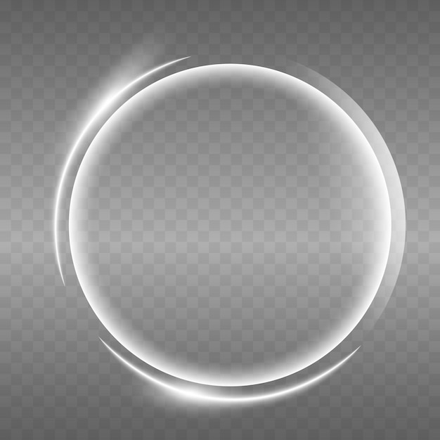 Vector light effect twirl white trail wave curve light effect of white line luminous white circle