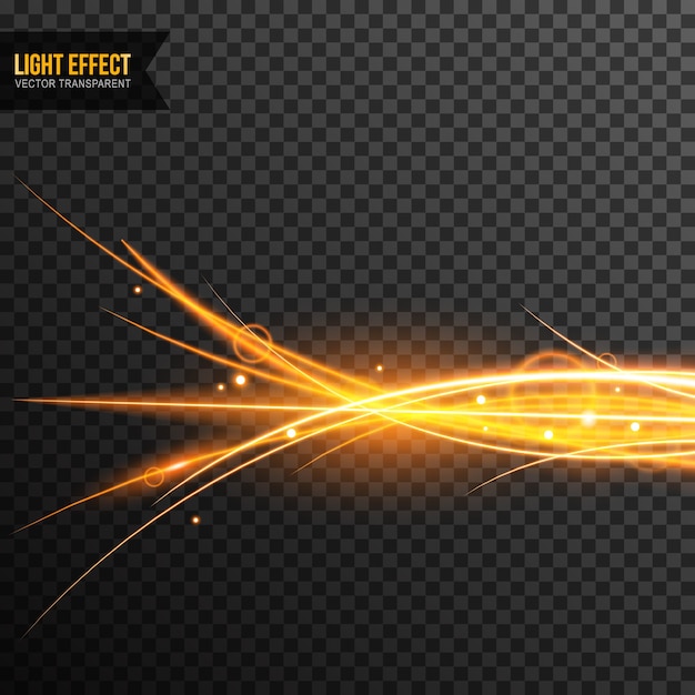 Light Effect vector transparent with golden sparkles