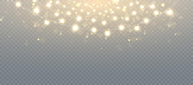 Light effect with lots of glittery glare particles shining on a transparent background