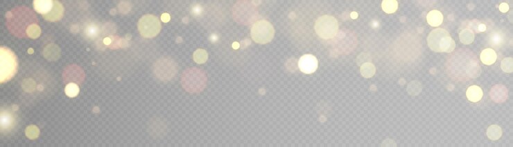 Vector light effect with lots of glittery glare particles shining on a transparent background