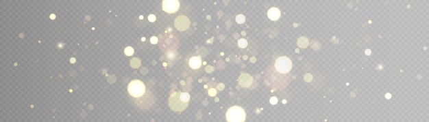 Light effect with lots of glittery glare particles shining on a transparent background