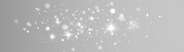 Light effect with many particles isolated on a transparent background of a star cloud with dust