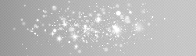 Light effect with many particles isolated on a transparent background of a star cloud with dust