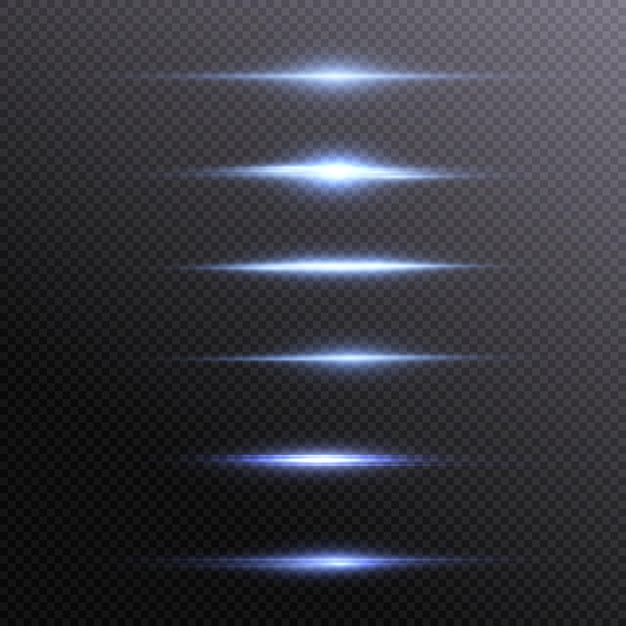 Light effects set of light lines isolated on transparent background light lines with rays and high