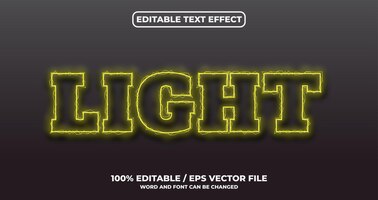 Light electric neon editable text effect