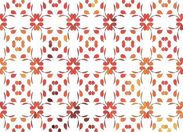 Light ethnic red floral floral ornament on white background