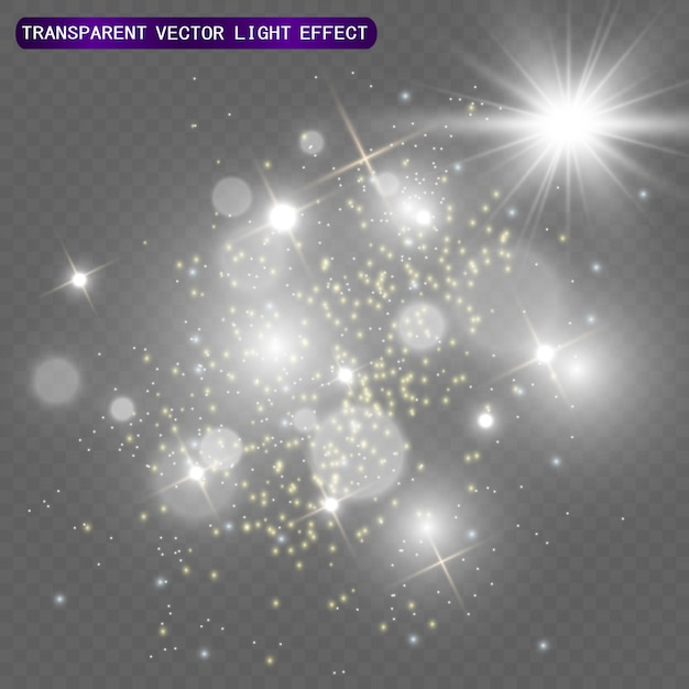 Vettore bagliore di luce effetto speciale. illustrazione