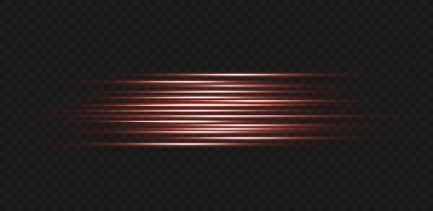 Vector light flash or red neon stripes. laser beams. beautiful light reflections.