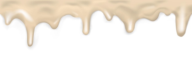 Vector light flowing caramel on white background template vector