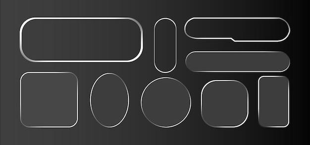 Light frame liquid glass Modern web user interface element for ui ux design frames and buttons Vector illustration