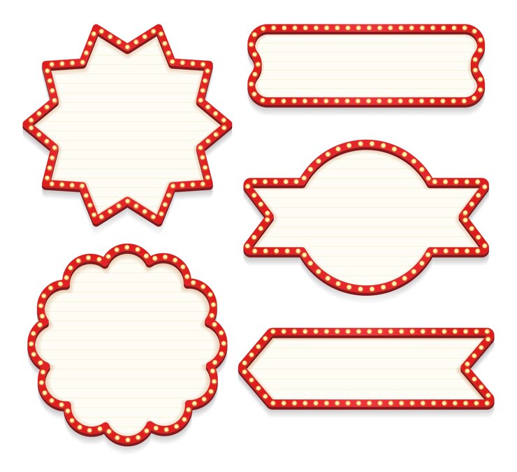 Vector light frame retro billboard decoration banner3