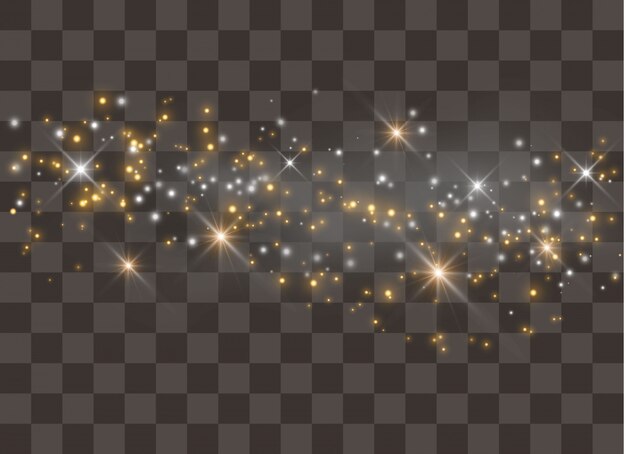 Vector light glow effect stars.   sparkles on transparent background. c