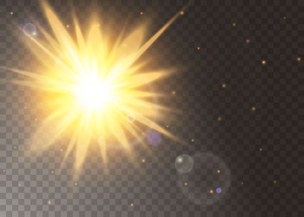 Light glow effect stars.   sparkles on transparent background.