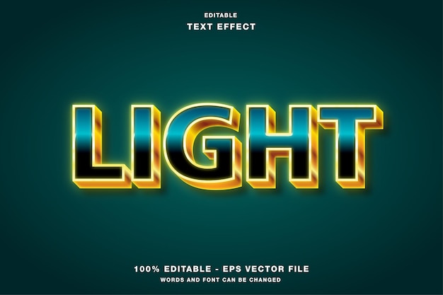 Light Gold 3D Editable Text Effect