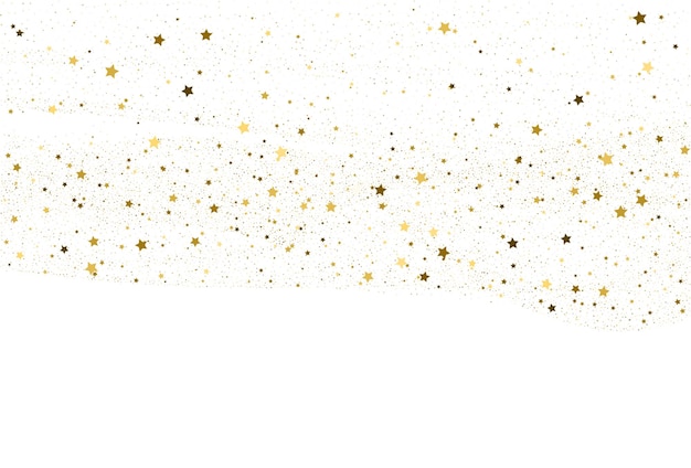 ライトゴールドのキラキラ紙吹雪の背景。ゴールデンスターデジタルペーパー。白い休日のテクスチャ