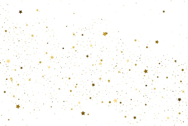 Sfondo di coriandoli glitter oro chiaro stelle dorate struttura bianca per le vacanze