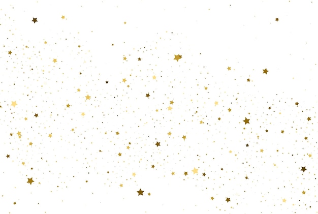 Light gold glitter confetti backgroundgolden stars  white holiday texture