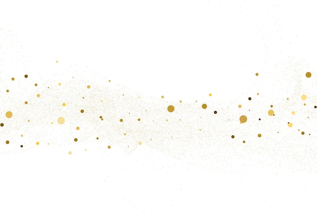 Vector light gold glitter round confetti background