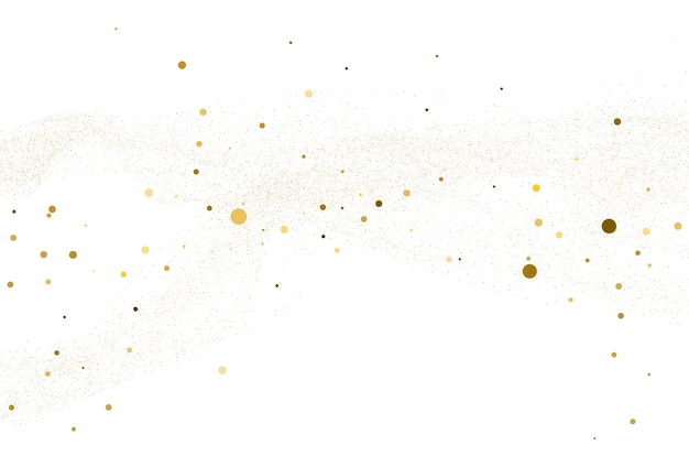 Vector light gold glitter round confetti background