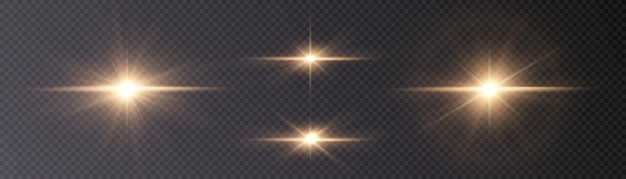Светло-золотая звезда. Легкий солнечный свет. световой эффект png. Вектор
