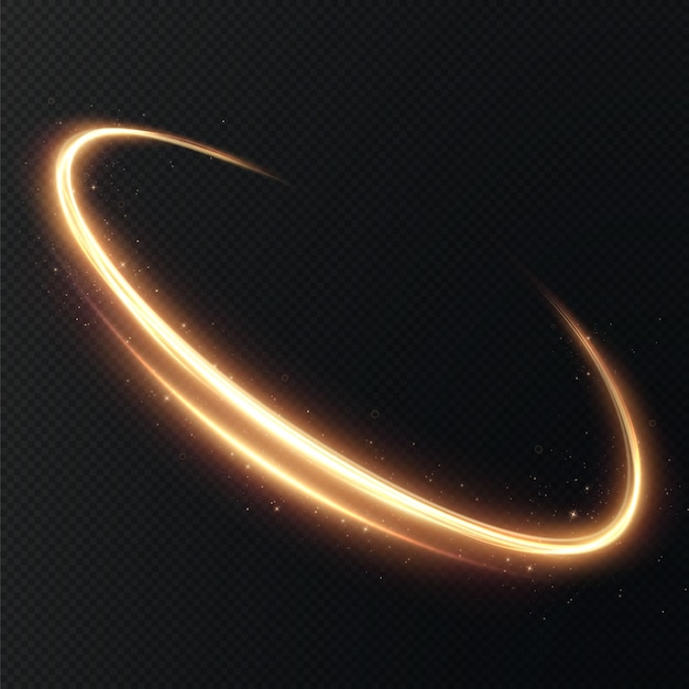 Light golden Twirl Curve light effect of golden line Luminous golden circle Light gold pedistal