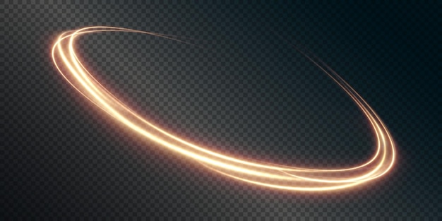 Light golden Twirl Curve light effect of golden line Luminous golden circle Light gold pedistal