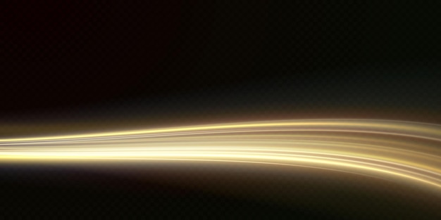 Light golden twirl curve light effect of golden line luminous golden circle vector png