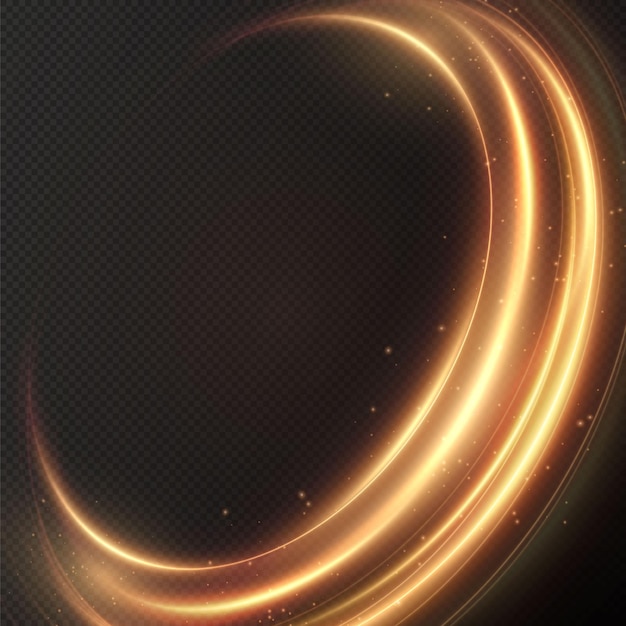 Light golden twirl curve light effect of golden line png luminous golden