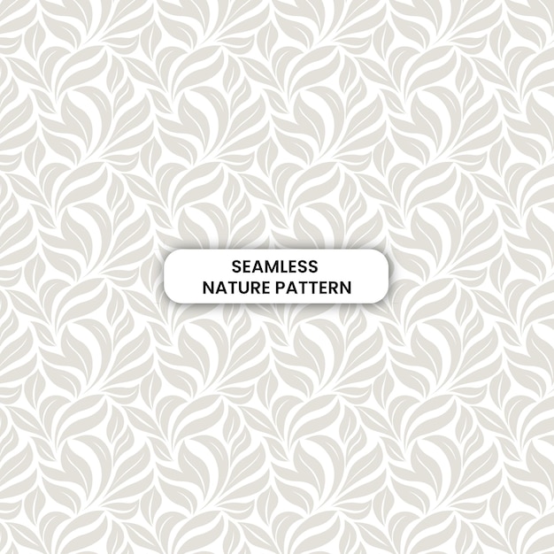 Light gray elegant seamless nature leaf pattern background vector