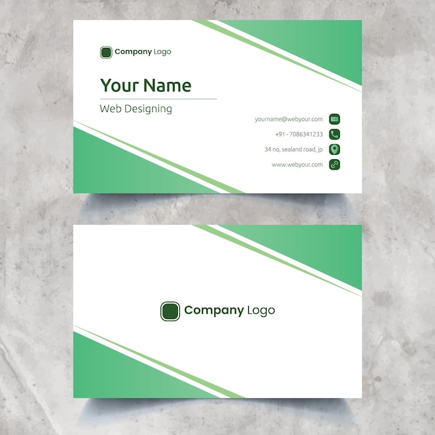 Light green business card template