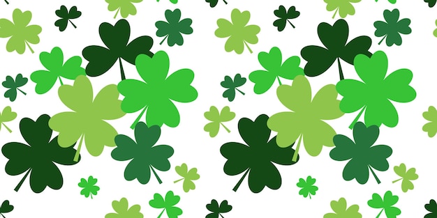 Light green and dark green shamrocks seamless pattern for St. Patrick's Day