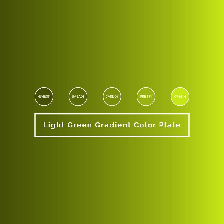 Vector light green gradient color palette
